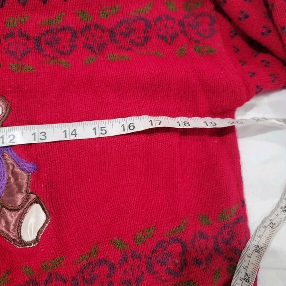 Vintage Village Green Womens Sweater Size Small Birdseye Knit Novelty Teddy Bear - Picture 8 of 8